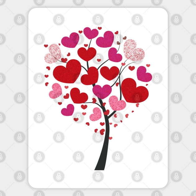 Heart tree with red shining sparkle hearts Sticker by GULSENGUNEL